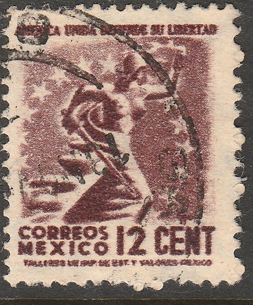 MEXICO 845, 12¢ 1934 Definitive Wmk Gobierno...279 Used. F-VF (927)