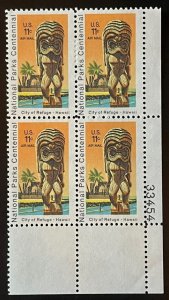 Scott#: C84 - City of Refuge, Hawaii 11c 1972 Plate Block of Four MNHOG