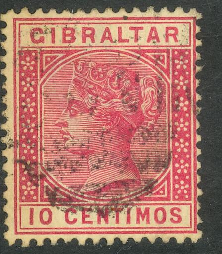 GIBRALTAR 1889-95 QV 10c Rose Portrait Issue Scott No. 30 VFU