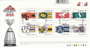 Canada 2012 CFL Team Emblems Souvenir Sheet, #2558 Used