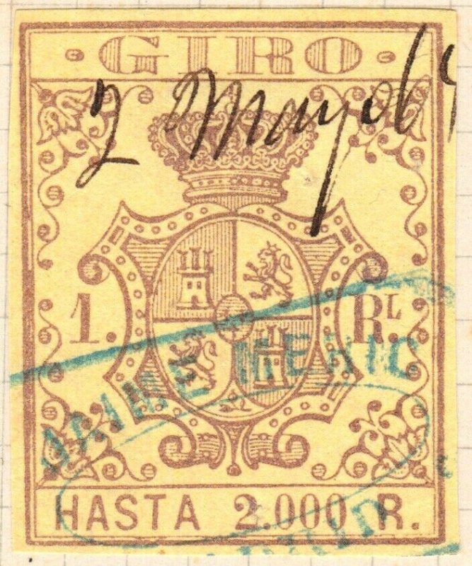 ESPAGNE / SPAIN / ESPAÑA 1861 Sello Fiscal (GIRO) 1 real - Usado (a)