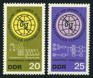 Germany-GDR 771-772, MNH. Michel 1113-1114. ITU-100, 1965. Frequency Diagram.