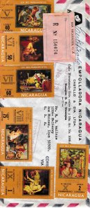 Nicaragua 1971 Ten Commandments Short set (6) on Registered Cover to U.S.