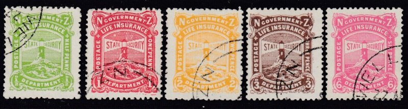 SG L37-L41 New Zealand 1944-47. ½d to 6d set of 5. Very fine used CAT £140