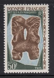 French Polynesia 1967 MH Sc #240 50fr Tikis