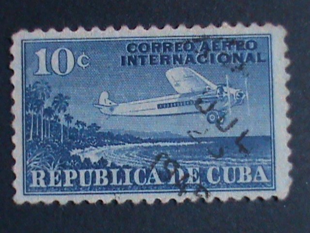 ​CUBA AIRMAIL-1931 RARE CUBA AIRMAIL USED-OVER 80YEARS OLD STAMP-VERY FINE