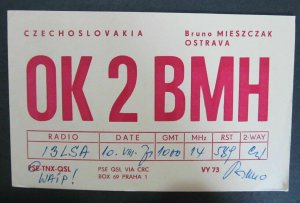 5894 Amateur Radio QSL Card Ostrava Czechoslovakia-