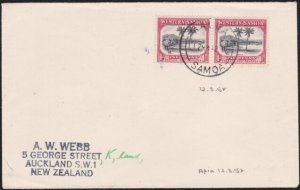 SAMOA 1952 cover to New Zealand - MALUA cds................................A8599