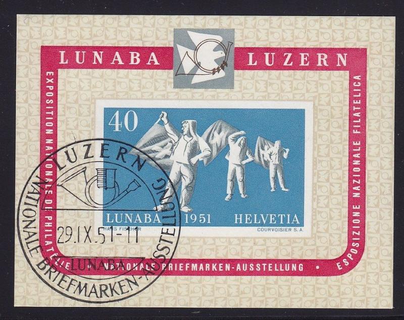 Switzerland Scott # B206 sheet VF used nice color cv $ 190 ! see pic !