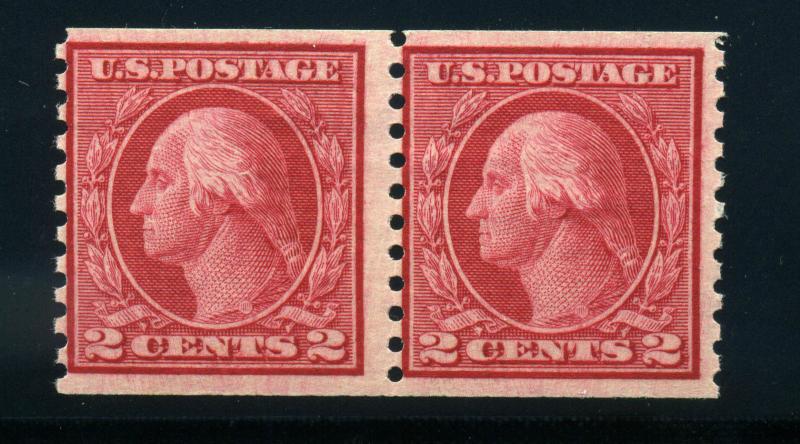 Scott  453 Washington Mint Coil Pair of 2 Stamps NH (Stock #453-5)