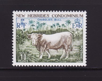 New Hebrides, British 196 Set MNH Animals, Charolais Bull