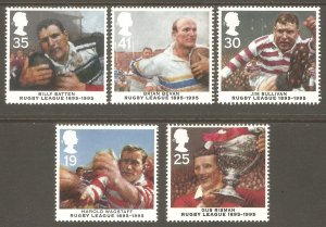 GREAT BRITAIN Sc# 1629 - 1633 MNH FVF Set - 5 Rugby League