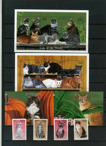 MALDIVES 1998 FAUNA CATS SET OF 4 STAMPS, 2 SHEETS OF 6 STAMPS & 2 S/S MNH