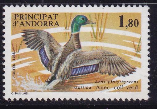 French Andorra 1985 1.80 Duck  Nature Conservation VF/NH