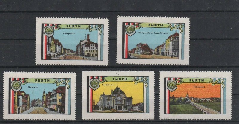 Scenic Germany City of Fuerth, Set of 5 MNG  -K