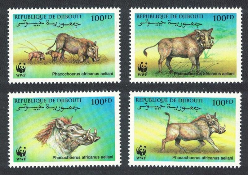 Djibouti WWF Eritrean Warthog 4v SG#1192-1195 SC#795 a-d MI#678-681