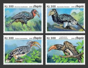 Angola - 2018 Hornbill Birds - 4 Stamp Set - ANG18122a