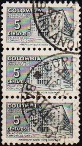 Colombia. 1948 5c(Strip of 3) S.G.708 Fine Used