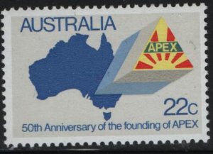 AUSTRALIA, 778, 1981, MAP OF AUSTRALIA, APEX EMBLEM