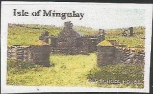 ISLE OF MINGULAY - View of Ruins - Imperf Single Stamp - M N H - Private Issue