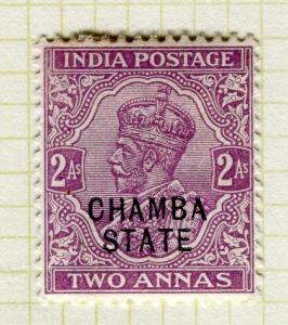 INDIA; CHAMBA 1913 early GV issue fine Mint hinged 2a. value