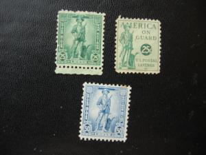 1941-54 SAVING STAMPS   SCOTT # PS12 # S2  # S3  F/VF