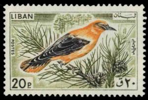 LEBANON 438 Golden Oriole Oriolus Oriolus Mint Hinged VF Bird