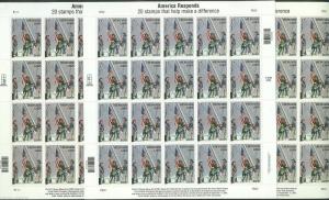 UNITED STATES SCOTT#B2 SEPTEMBER 11th HEROES LOT OF 12  SHEETS OF TWENTY MINT NH