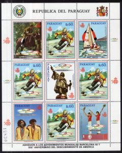 Paraguay 2263 Winter Olympics Sheet MNH VF