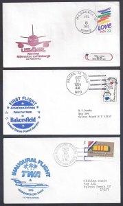 US 1930's 1970's COLLECTION OF 25 FIRST FLIGHT COVERS PANAM TWA DELTA UNITED AIR