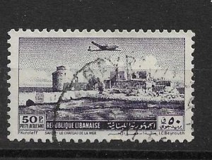 LEBANON - 1951 - 50p - SAIDA - SEA CASTLE - Used - AM -