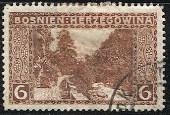 BOSNIA HERZEGOVINA  Austria 1906 Sc 34 Used 6h,  Military Cancel