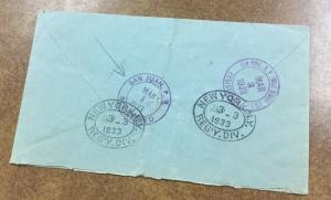 Brazil 1933 registered air mail Maranhao to NY via Puerto Rico