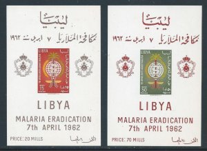 Libya #218a, 219a MH WHO Drive To Eradicate Malaria (2 SS)