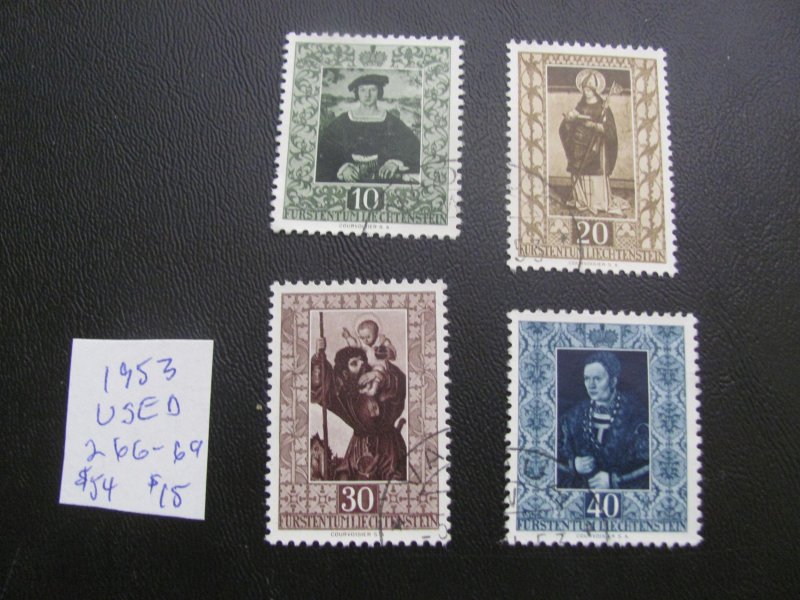 LIECHTENSTEIN 1953 USED SC 266-269 SET XF $54 (178)