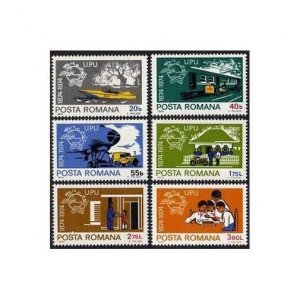 Romania 2486-2491,2492,MNH.Michel 3194-3199,Bl.112. UPU-100.Mail Transport,P.O.