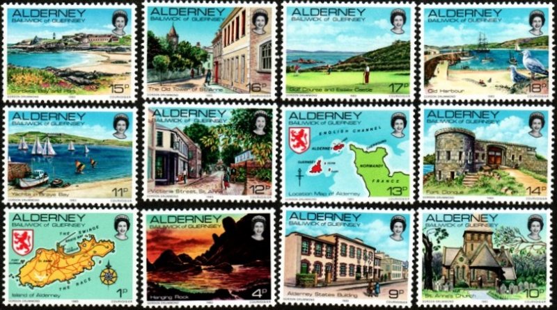 Alderney 1983 , Definitives MNH set # 1-12