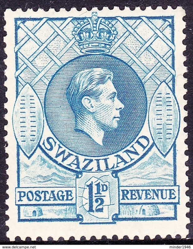 SWAZILAND 1938 KGVI 1.5d Light Blue SG30 MH