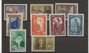 Russia 1956 Lightly MH sg.1977, 1979-80, 1995-8, 2005, 2006a (9 stamps)