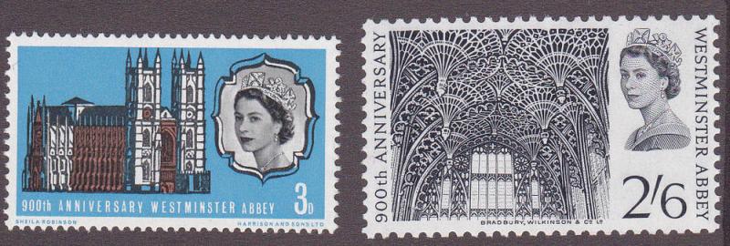 Great Britain # 452-453, Westminster Abbey, Mint NH