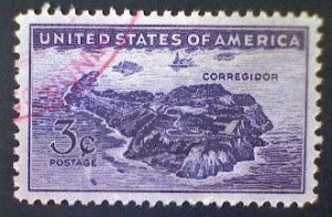 United States, Scott #944, used(o), 1944,  View of Corregidor, 3¢, deep purple