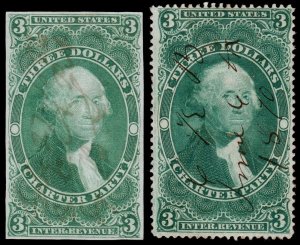 United States Revenue Scott R85a, R85c (1862-71) Used F, CV $211.00 W