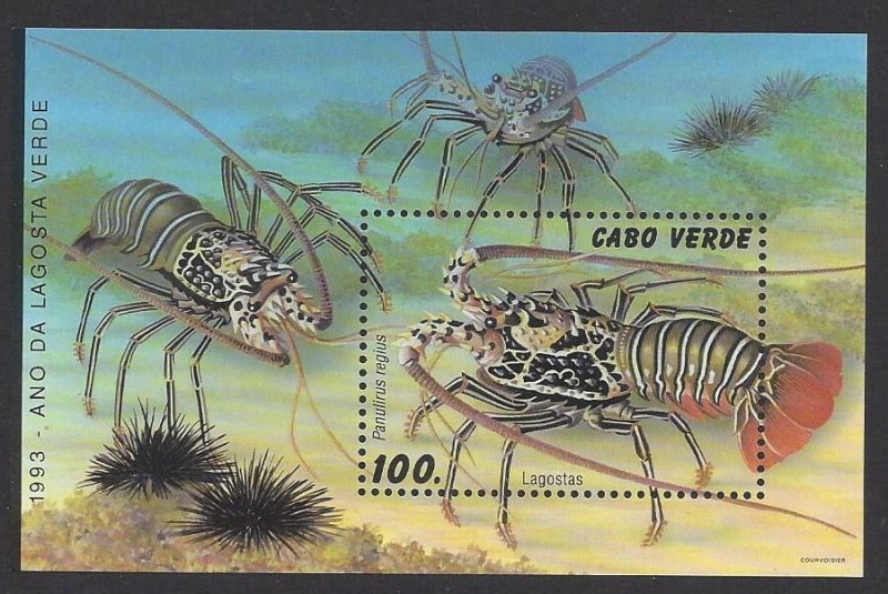 Cape Verde #650 MNH ss, lobsters, issued 1993