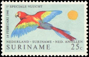 Suriname #382-384, Complete Set(3), 1971, Birds, Aviation, Never Hinged