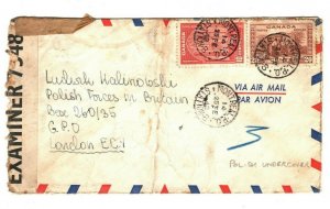 Canada Air WW2 UNDERCOVER ADDRESS *Polish Forces* London *Box 260/35* 1942 GJ153