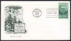 US 1011 FDC : : U/A Artmaster Cachet : : Mt. Rushmore