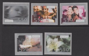 NORWAY SG1505/9 2003 GREETINGS STAMPS SELF ADHESIVES MNH