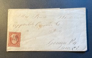 *US Stamp #26 on cover from New York to Pennsylvania with letters included