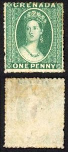 Grenada SG4 1d Green wmk Small Star (upright) Rough Perf 14 to 16 No Gum Cat 110