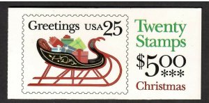 US UNEXPLODED Booklet # BK168 , Christmas Sleigh , VF OG NH - I Combine S/H